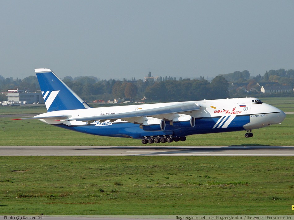 The Antonov An124 is a fourengined heavy cargo freighter with a payload of