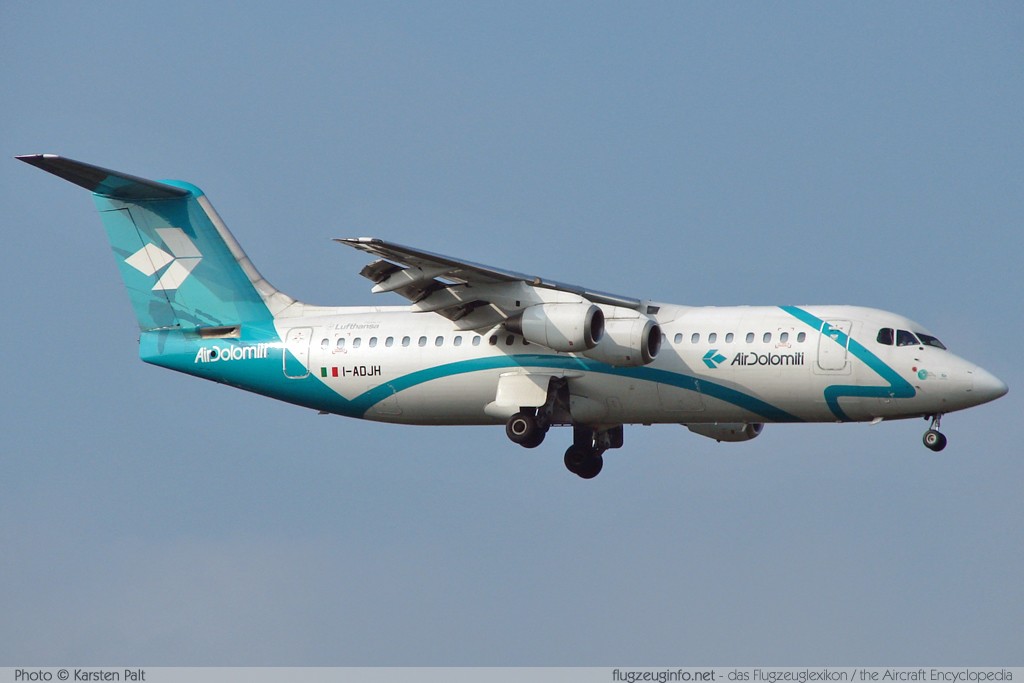BAe 146-300 Air Dolomiti I-ADJH E3129 Frankfurt am Main (EDDF / FRA) 2006-10-14 � Karsten Palt, ID 185 BAe 146-300 Air Dolomiti I-ADJH E3129 Frankfurt am Main (EDDF / FRA) 2006-10-14 � Karsten Palt, ID 185