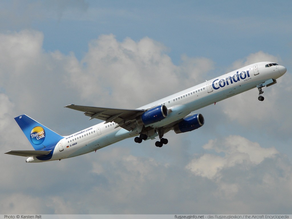 Boeing 757-330 Condor D-ABOF 29013 / 846 Düsseldorf International (EDDL / DUS) 2007-09-06 � Karsten Palt, ID 463 Boeing 757-330 Condor D-ABOF 29013 / 846 Düsseldorf International (EDDL / DUS) 2007-09-06 � Karsten Palt, ID 463