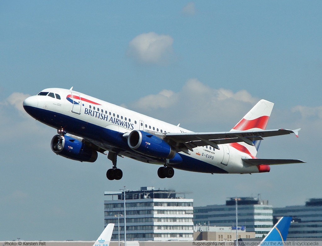Airbus A319-131 British Airways G-EUPD 1142 Amsterdam-Schiphol (EHAM / AMS) 2007-06-19 � Karsten Palt, ID 328 Airbus A319-131 British Airways G-EUPD 1142 Amsterdam-Schiphol (EHAM / AMS) 2007-06-19 � Karsten Palt, ID 328