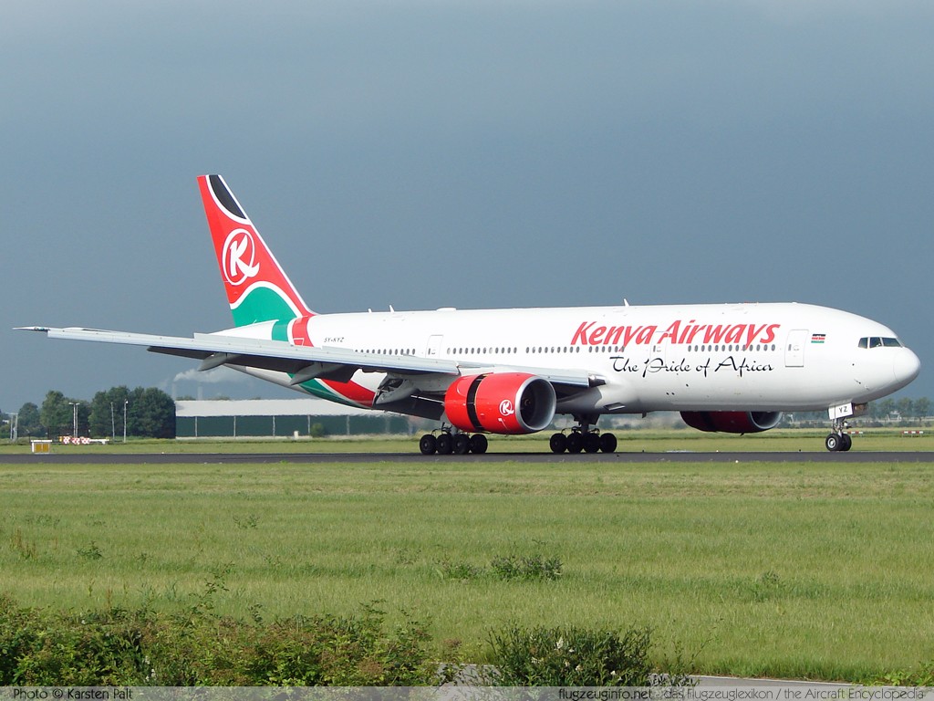 Boeing 777-2Q8ER Kenya Airways 5Y-KYZ 36124 / 614 Amsterdam-Schiphol (EHAM / AMS) 2007-06-22 � Karsten Palt, ID 368 Boeing 777-2Q8ER Kenya Airways 5Y-KYZ 36124 / 614 Amsterdam-Schiphol (EHAM / AMS) 2007-06-22 � Karsten Palt, ID 368