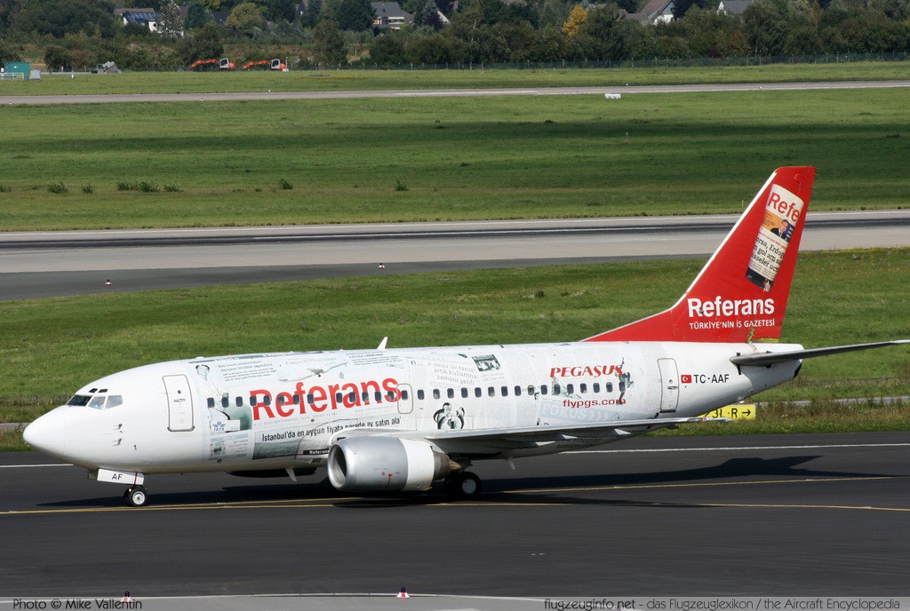 Boeing 737-58E Pegasus Airlines TC-AAF 29122 / 2991 Düsseldorf International (EDDL / DUS) 2008-09-14 � Mike Vallentin, ID 1389 Boeing 737-58E Pegasus Airlines TC-AAF 29122 / 2991 Düsseldorf International (EDDL / DUS) 2008-09-14 � Mike Vallentin, ID 1389