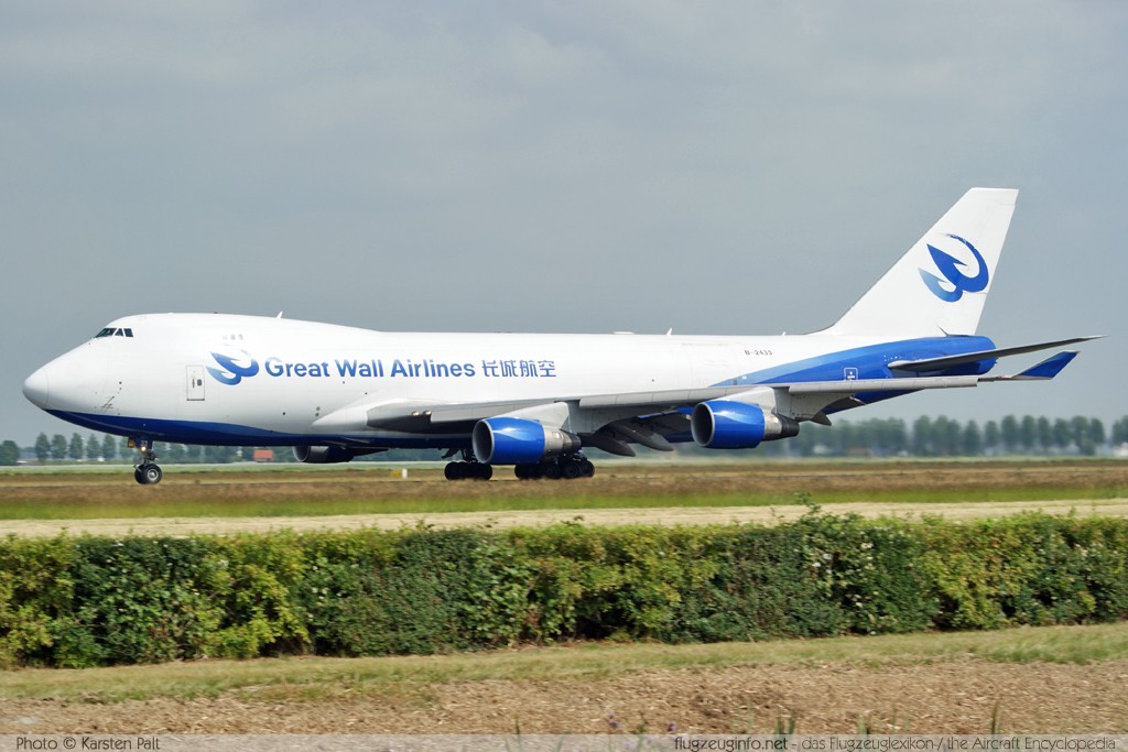 Boeing 747-412F/SCD Great Wall Airlines B-2433 28027 / 1256 Amsterdam-Schiphol (EHAM / AMS) 2009-06-27 � Karsten Palt, ID 2498 Boeing 747-412F/SCD Great Wall Airlines B-2433 28027 / 1256 Amsterdam-Schiphol (EHAM / AMS) 2009-06-27 � Karsten Palt, ID 2498