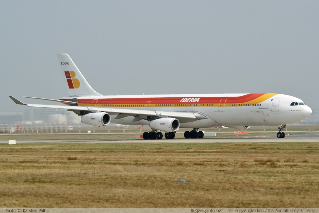 Airbus A340-313 Iberia EC-GGS 125 Frankfurt am Main (EDDF / FRA) 2009-04-05 � Karsten Palt, ID 2019 Airbus A340-313 Iberia EC-GGS 125 Frankfurt am Main (EDDF / FRA) 2009-04-05 � Karsten Palt, ID 2019