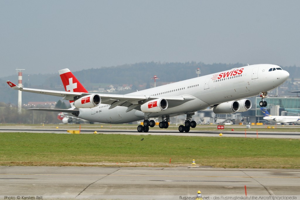 Airbus A340-313X Swiss Intl Air Lines HB-JMJ 150 Zürich (LSZH / ZRH) 2009-04-04 � Karsten Palt, ID 1935 Airbus A340-313X Swiss Intl Air Lines HB-JMJ 150 Zürich (LSZH / ZRH) 2009-04-04 � Karsten Palt, ID 1935