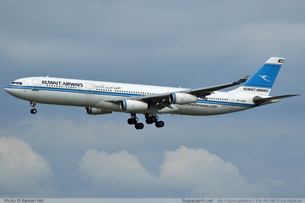 Airbus A340-313 Kuwait Airways 9K-ANB 090 Frankfurt am Main (EDDF / FRA) 2009-09-06 � Karsten Palt, ID 2908 Airbus A340-313 Kuwait Airways 9K-ANB 090 Frankfurt am Main (EDDF / FRA) 2009-09-06 � Karsten Palt, ID 2908