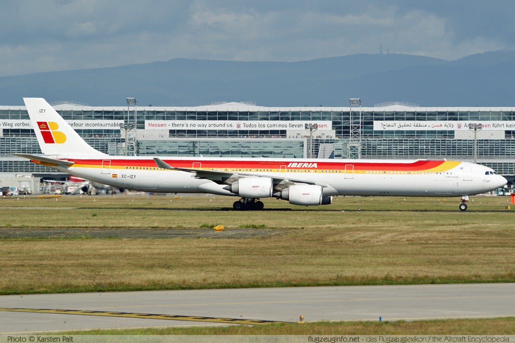 Airbus A340-642 Iberia EC-IZY 604 Frankfurt am Main (EDDF / FRA) 2009-09-06 � Karsten Palt, ID 2909 Airbus A340-642 Iberia EC-IZY 604 Frankfurt am Main (EDDF / FRA) 2009-09-06 � Karsten Palt, ID 2909