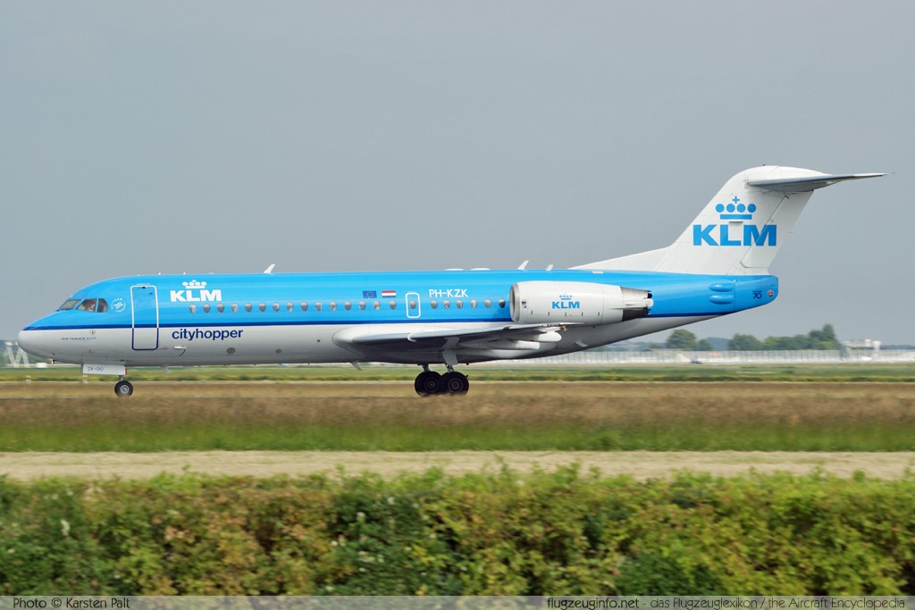 Fokker Fokker 70 KLM Cityhopper PH-KZK 11581  Amsterdam-Schiphol (EHAM / AMS) 2009-06-27 � Karsten Palt, ID 2530