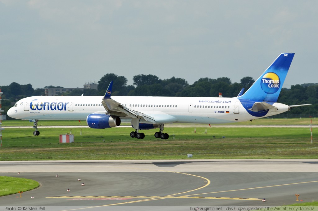 Boeing 757-330 (wl) Condor D-ABOE 29012 / 839 Düsseldorf International (EDDL / DUS) 2010-08-21 � Karsten Palt, ID 4037 Boeing 757-330 (wl) Condor D-ABOE 29012 / 839 Düsseldorf International (EDDL / DUS) 2010-08-21 � Karsten Palt, ID 4037