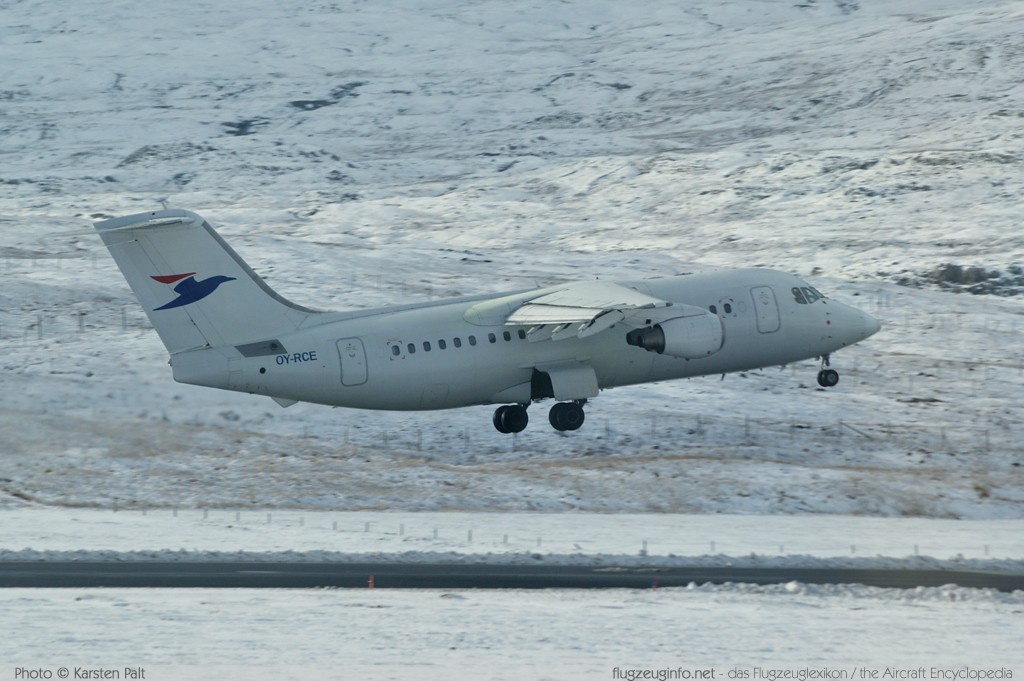 BAe AVRO RJ85 Atlantic Airways OY-RCE E2233 Vágar Airport, Faroe Islands (EKVG / FAE) 2010-10-20 � Karsten Palt, ID 5740 BAe AVRO RJ85 Atlantic Airways OY-RCE E2233 Vágar Airport, Faroe Islands (EKVG / FAE) 2010-10-20 � Karsten Palt, ID 5740