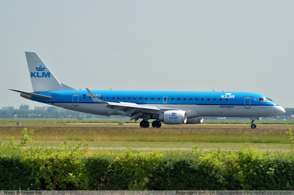 EMBRAER ERJ190 (ERJ-190-100STD) KLM Cityhopper PH-EZI 1900322 Amsterdam-Schiphol (EHAM / AMS) 2010-06-28 � Karsten Palt, ID 3751 EMBRAER ERJ190 (ERJ-190-100STD) KLM Cityhopper PH-EZI 1900322 Amsterdam-Schiphol (EHAM / AMS) 2010-06-28 � Karsten Palt, ID 3751