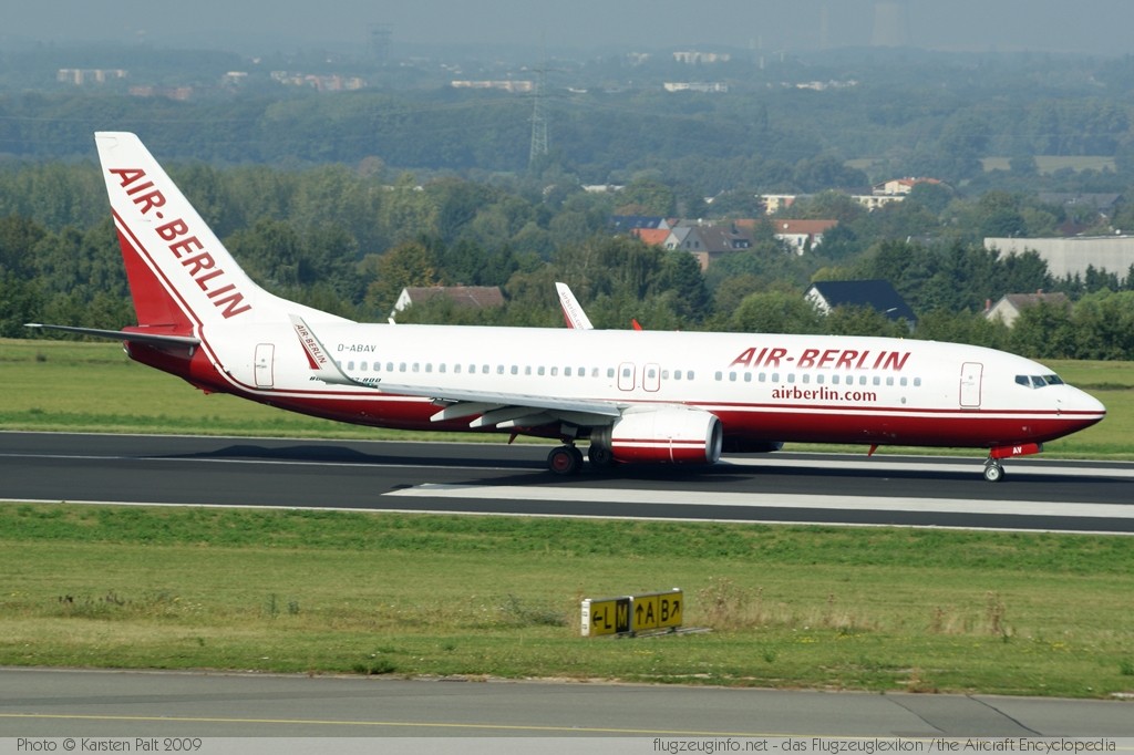 Boeing 737-86J (wl) Air Berlin D-ABAV 30498 / 450 Dortmund (EDLW / DTM) 2009-09-19 � Karsten Palt, ID 2921 Boeing 737-86J (wl) Air Berlin D-ABAV 30498 / 450 Dortmund (EDLW / DTM) 2009-09-19 � Karsten Palt, ID 2921