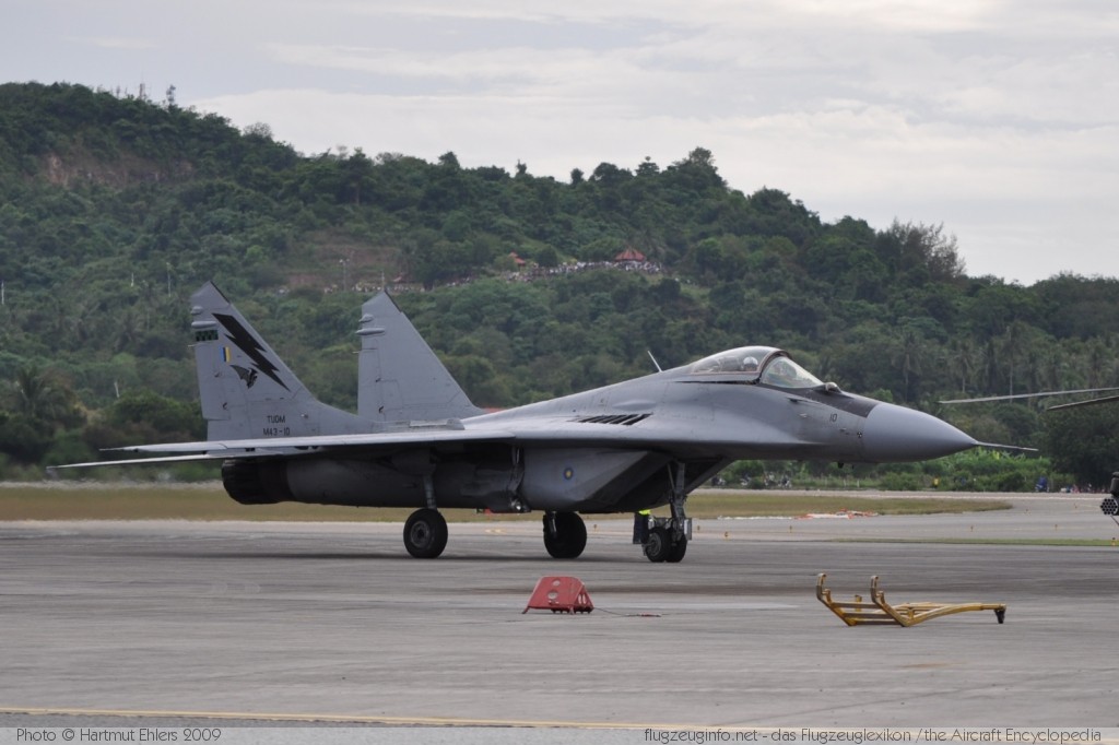 Mikoyan MiG-29N Royal Malaysian Air Force M43-10 36598/5305 LIMA 2009 Pulau Langkawi - International (WMKL / LGK) 2009-12-01 � Hartmut Ehlers, ID 2957 Mikoyan MiG-29N Royal Malaysian Air Force M43-10 36598/5305 LIMA 2009 Pulau Langkawi - International (WMKL / LGK) 2009-12-01 � Hartmut Ehlers, ID 2957