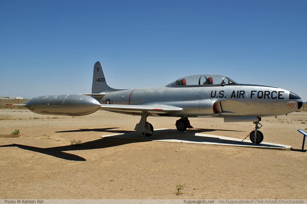 Lockheed T-33A United States Air Force (USAF) 51-4533 580-5828 Joe Davies Heritage Airpark Plant 42 Palmdale, CA 2012-06-10 � Karsten Palt, ID 5842 Lockheed T-33A United States Air Force (USAF) 51-4533 580-5828 Joe Davies Heritage Airpark Plant 42 Palmdale, CA 2012-06-10 � Karsten Palt, ID 5842