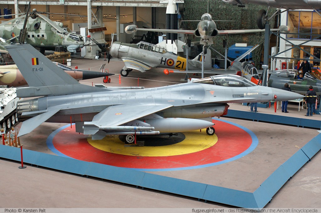 General Dynamics / Lockheed Martin F-16A Belgian Air Component FA-01 6H-1 Koninklijk Legermuseum Brussel 2013-04-01 � Karsten Palt, ID 6523 General Dynamics / Lockheed Martin F-16A Belgian Air Component FA-01 6H-1 Koninklijk Legermuseum Brussel 2013-04-01 � Karsten Palt, ID 6523