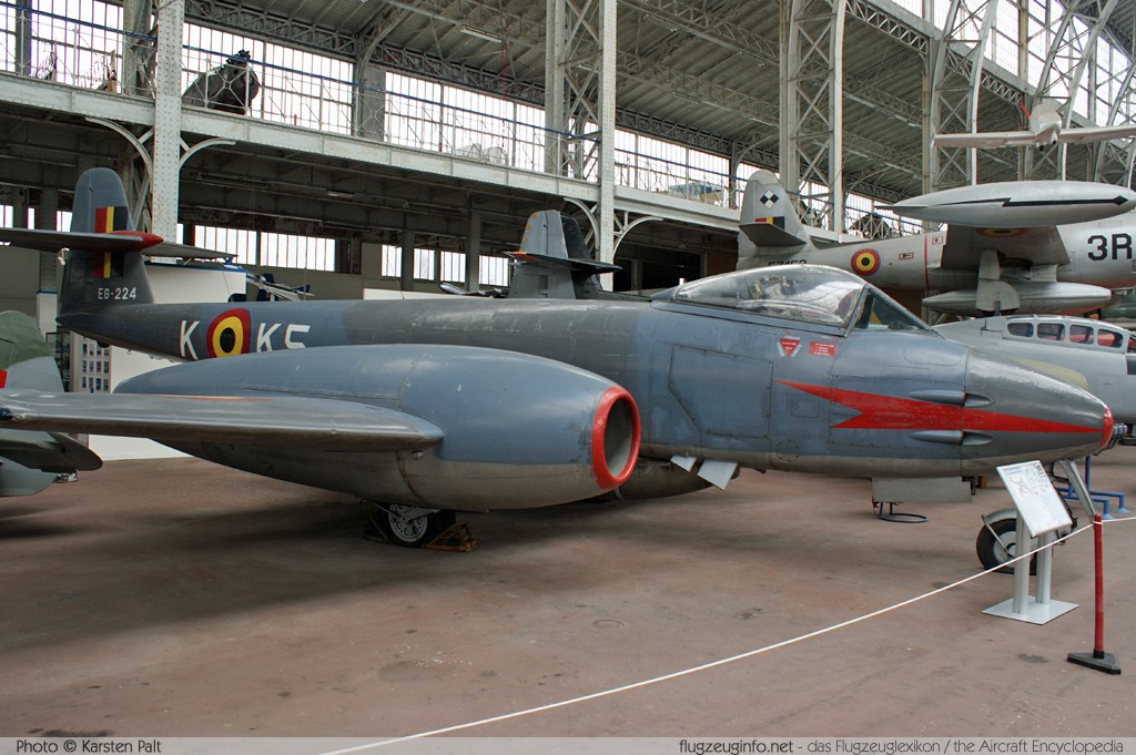 Gloster Meteor F.8 Belgian Air Force EG-224 M1 Koninklijk Legermuseum Brussel 2013-04-01 � Karsten Palt, ID 6543 Gloster Meteor F.8 Belgian Air Force EG-224 M1 Koninklijk Legermuseum Brussel 2013-04-01 � Karsten Palt, ID 6543