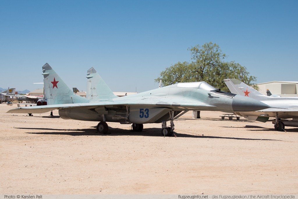 Mikoyan Gurevich MiG-29 Soviet Air Force 53 Pima Air and Space Museum Tucson, AZ 2015-06-03 � Karsten Palt, ID 11138 Mikoyan Gurevich MiG-29 Soviet Air Force 53 Pima Air and Space Museum Tucson, AZ 2015-06-03 � Karsten Palt, ID 11138