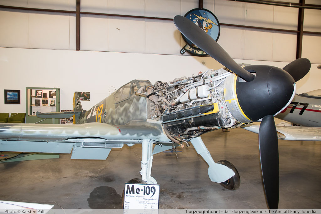 Messerschmitt Bf 109G-10 Luftwaffe (Wehrmacht) 611943 611943 Planes of Fame Air Museum Valle Valle, AZ 2016-10-11 � Karsten Palt, ID 13299