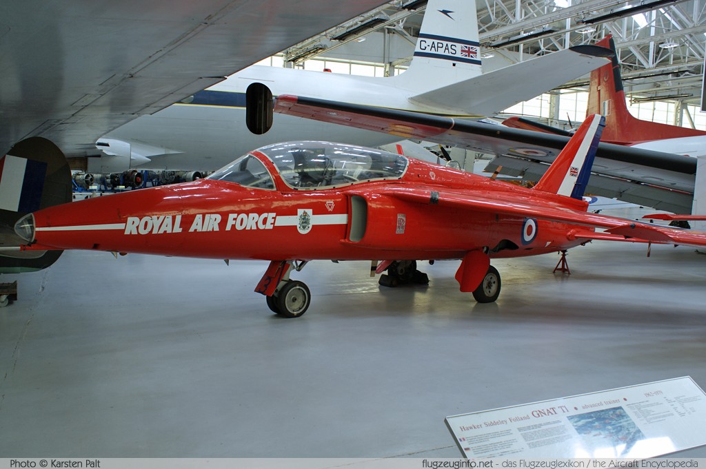 Folland Gnat T1 Royal Air Force XR977 FL574 Royal Air Force Museum Cosford Shifnal, Shropshire 2013-05-17 � Karsten Palt, ID 6698 Folland Gnat T1 Royal Air Force XR977 FL574 Royal Air Force Museum Cosford Shifnal, Shropshire 2013-05-17 � Karsten Palt, ID 6698