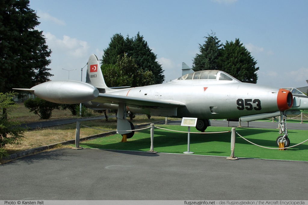 Republic F-84G Thunderjet Turkish Air Force 51-9953 2042-406B Turkish Air Force Museum Yesilkoy, Istanbul 2013-08-16 � Karsten Palt, ID 7623 Republic F-84G Thunderjet Turkish Air Force 51-9953 2042-406B Turkish Air Force Museum Yesilkoy, Istanbul 2013-08-16 � Karsten Palt, ID 7623