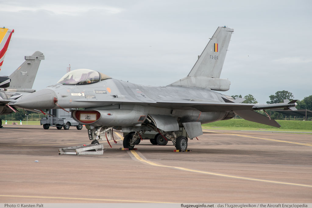 General Dynamics / Lockheed Martin F-16AM Belgian Air Force FA-124 6H-124 Royal International Air Tattoo 2016 RAF Fairford (EGVA / FFD) 2016-07-09 � Karsten Palt, ID 12841 General Dynamics / Lockheed Martin F-16AM Belgian Air Force FA-124 6H-124 Royal International Air Tattoo 2016 RAF Fairford (EGVA / FFD) 2016-07-09 � Karsten Palt, ID 12841