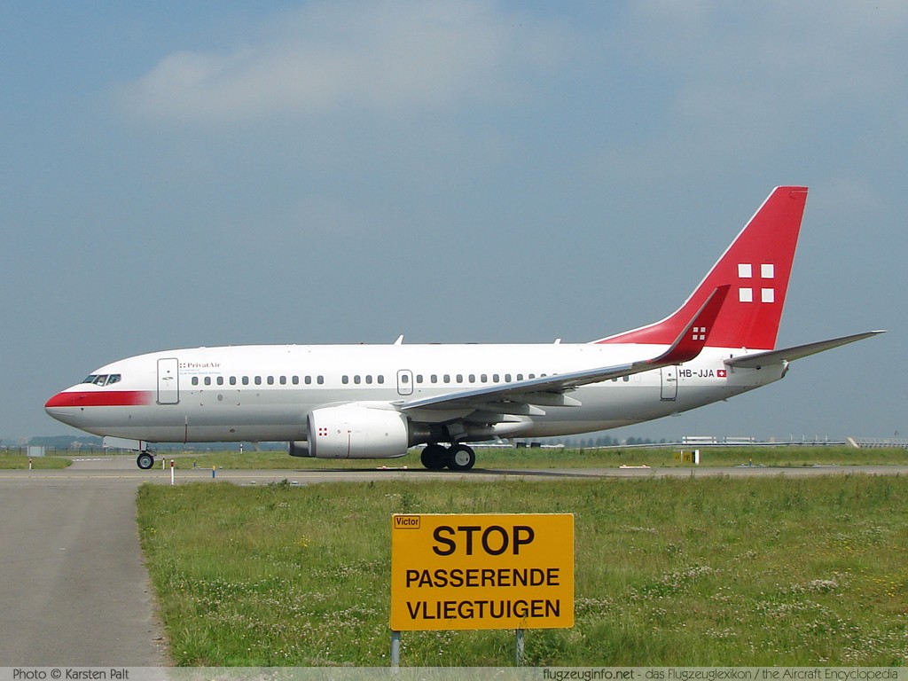 Boeing 737-7AK BBJ PrivatAir HB-JJA 34303 / 1758  Amsterdam-Schiphol (EHAM / AMS) 2007-06-10 � Karsten Palt, ID 264