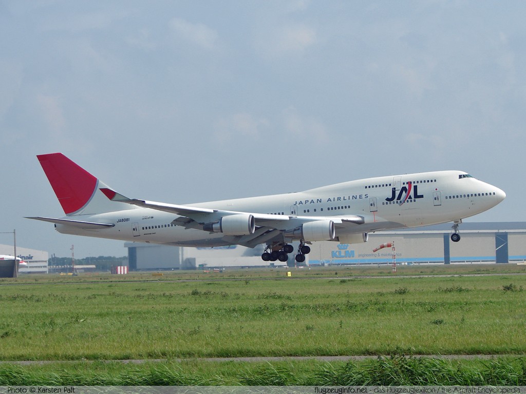 Boeing 747-446 JAL Japan Airlines JA8081 25064 / 851 Amsterdam-Schiphol (EHAM / AMS) 2007-06-13 � Karsten Palt, ID 281 Boeing 747-446 JAL Japan Airlines JA8081 25064 / 851 Amsterdam-Schiphol (EHAM / AMS) 2007-06-13 � Karsten Palt, ID 281
