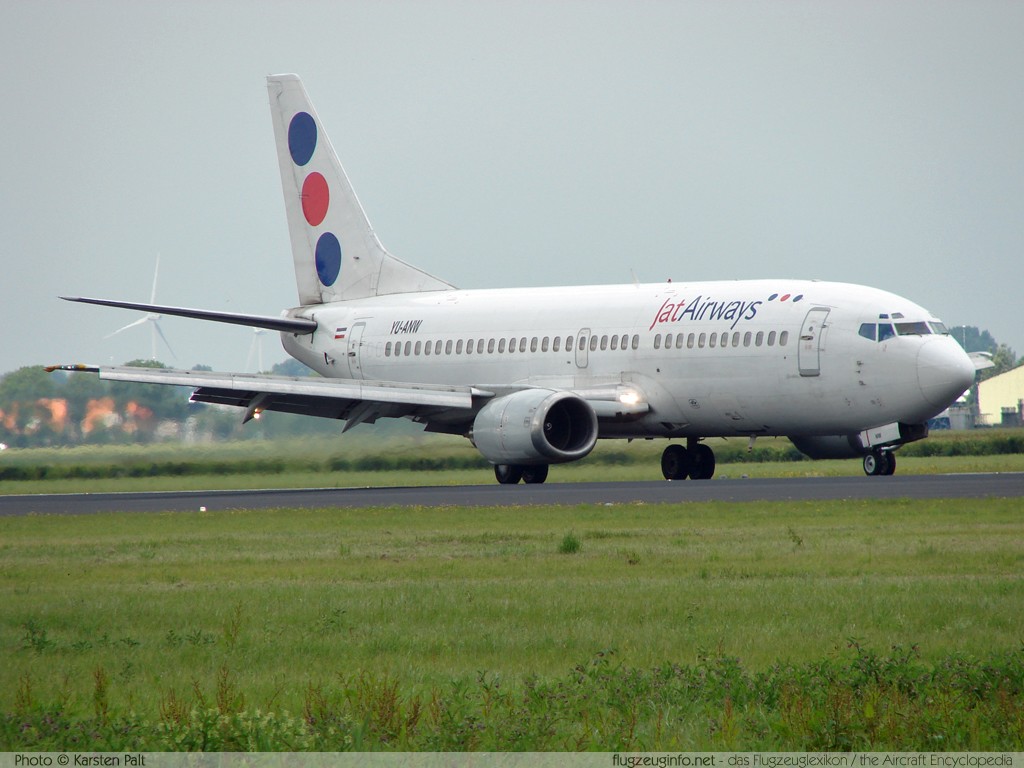 Boeing 737-3H9 JAT Airways YU-ANW 24141 / 1526 Amsterdam-Schiphol (EHAM / AMS) 2007-06-22 � Karsten Palt, ID 382 Boeing 737-3H9 JAT Airways YU-ANW 24141 / 1526 Amsterdam-Schiphol (EHAM / AMS) 2007-06-22 � Karsten Palt, ID 382