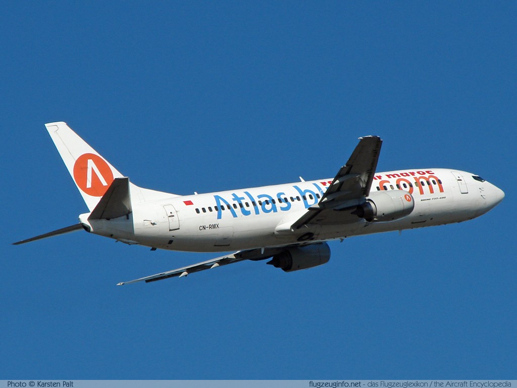 Boeing 737-4B6 Atlas Blue CN-RMX 26526 / 2219 Düsseldorf International (EDDL / DUS) 2008-02-16 � Karsten Palt, ID 780 Boeing 737-4B6 Atlas Blue CN-RMX 26526 / 2219 Düsseldorf International (EDDL / DUS) 2008-02-16 � Karsten Palt, ID 780