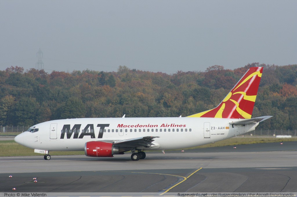 Boeing 737-529 MAT - Macedonian Airlines Z3-AAH 23858 / 1509 Düsseldorf International (EDDL / DUS) 2008-10-18 � Mike Vallentin, ID 1559 Boeing 737-529 MAT - Macedonian Airlines Z3-AAH 23858 / 1509 Düsseldorf International (EDDL / DUS) 2008-10-18 � Mike Vallentin, ID 1559