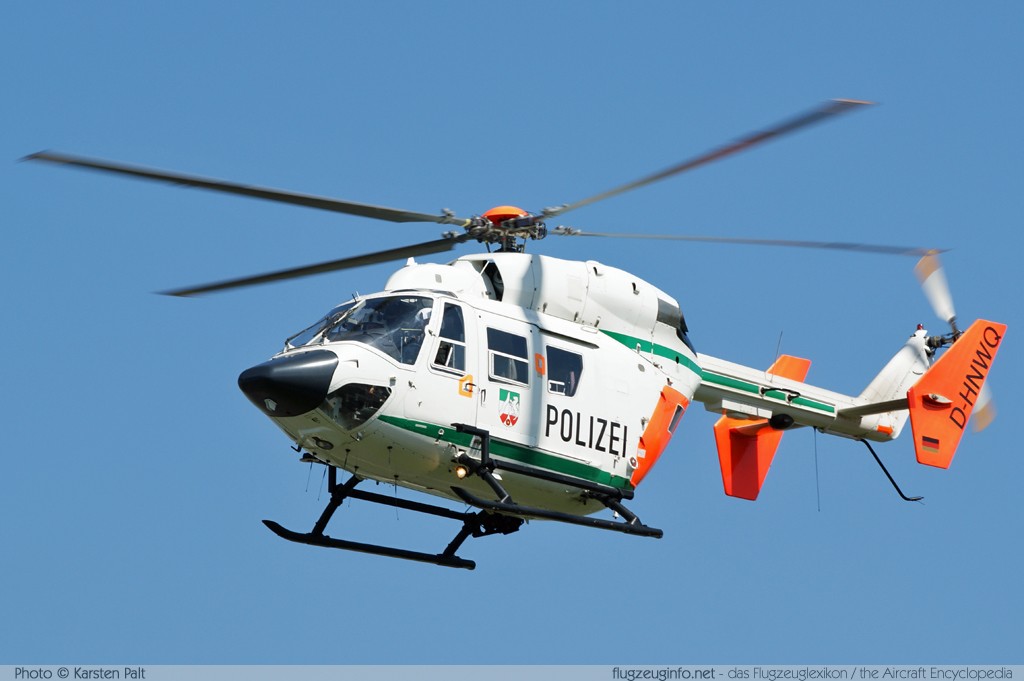 MBB/Eurocopter - Kawasaki BK 117C-1 Polizei NRW D-HNWQ 7554  Düsseldorf International (EDDL / DUS) 2010-08-21 ï¿½ Karsten Palt, ID 4078