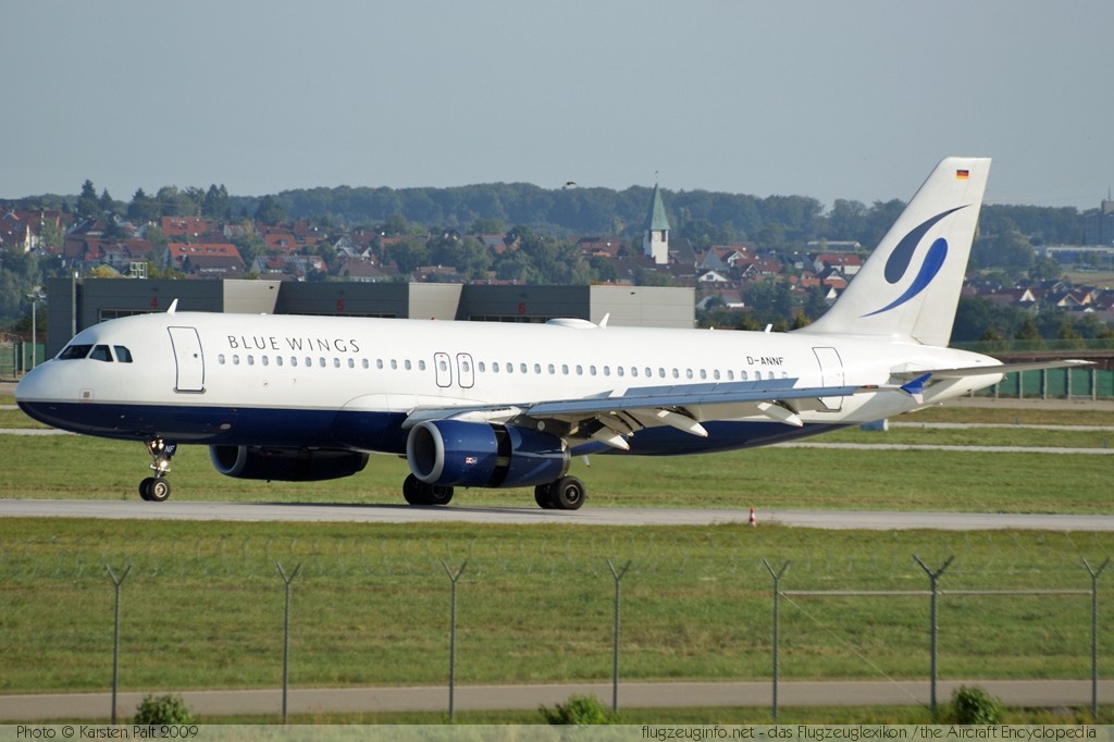 Airbus A320-232 Blue Wings D-ANNF 1650 Stuttgart (EDDS / STR) 2009-09-06 � Karsten Palt, ID 2925 Airbus A320-232 Blue Wings D-ANNF 1650 Stuttgart (EDDS / STR) 2009-09-06 � Karsten Palt, ID 2925