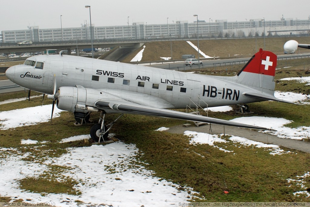 Douglas C-53B (DC-3) Swissair - Swiss Air Lines HB-IRN 4828 Besucherpark / Visitors Park MUC Munich / München (EDDM / MUC) 2010-02-05 ï¿½ Karsten Palt, ID 3063