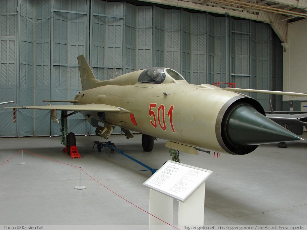 Mikoyan Gurevich MiG-21PF Hungarian Air Force 501 760501 Imperial War Museum Duxford Aerodrome (EGSU / QFO) 2008-07-16 � Karsten Palt, ID 1176