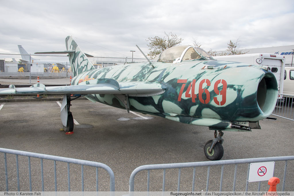 Mikoyan Gurevich MiG-17F Moroccan Air Force 7469 1406016 Museum of Flight Seattle, WA 2016-04-12 � Karsten Palt, ID 12452 Mikoyan Gurevich MiG-17F Moroccan Air Force 7469 1406016 Museum of Flight Seattle, WA 2016-04-12 � Karsten Palt, ID 12452