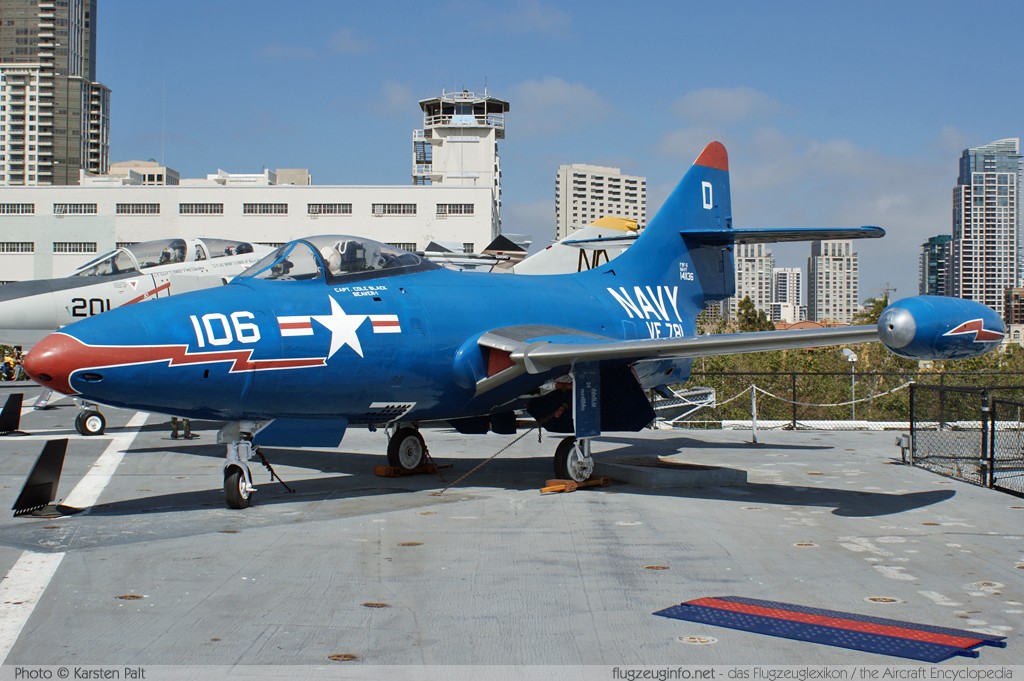 Grumman F9F-5 Panther United States Navy 141136 USS Midway Aircraft Carrier Museum San Diego, CA 2012-06-13 � Karsten Palt, ID 6210 Grumman F9F-5 Panther United States Navy 141136 USS Midway Aircraft Carrier Museum San Diego, CA 2012-06-13 � Karsten Palt, ID 6210
